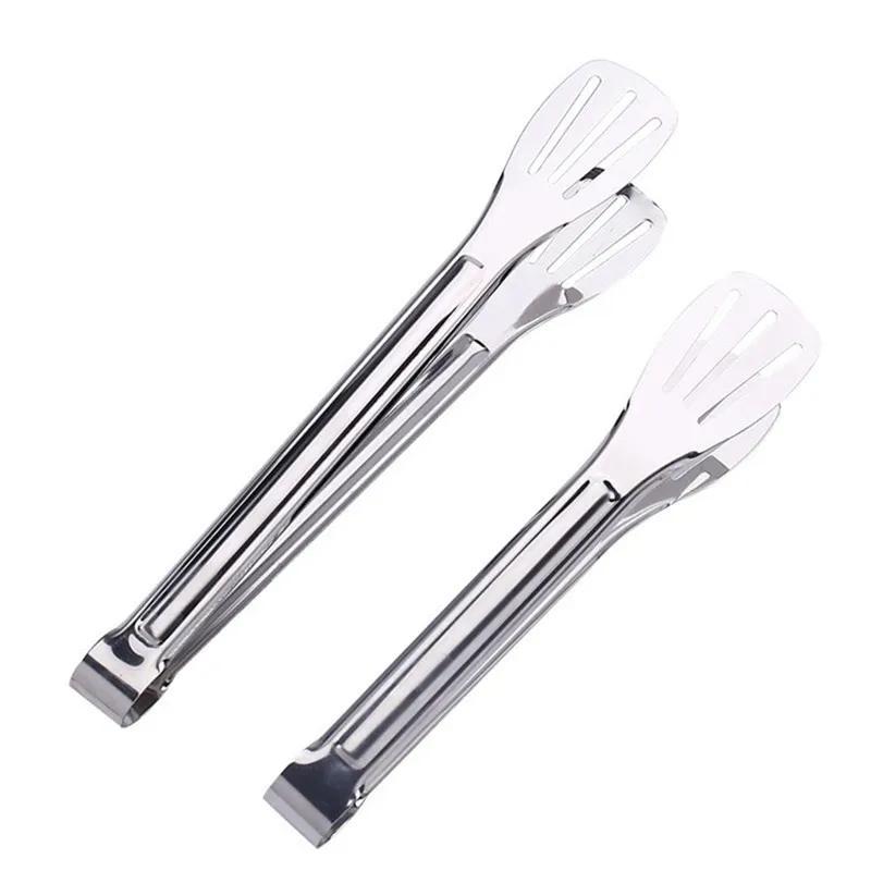 Stainless Steel Hollowed Out Food Clip Pliers Barbecue Oil Brush Home Kitchen Cooking Barbecue Tools Practical Buffet Tableware