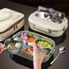 Stainless Steel Compartment Insulated Lunch Box Office Worker Students Sealed Portable Bento Microwae Heating Food Container