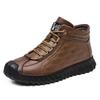 Мужская зимняя обувь, модные флисовые теплые кожаные ботинки, роскошные дизайнерские повседневные спортивные удобные ботильоны, обувь