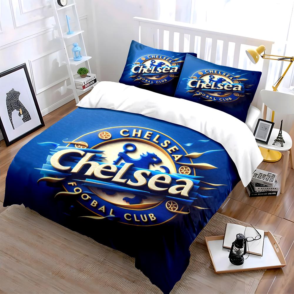 Blue Chelsea Football Bedding Set Bedding Duvet Cover Set Duvet Cover Pillowcases Home Decor (1 * Duvet Cover 2 * Pillowcases, without duvet insert)