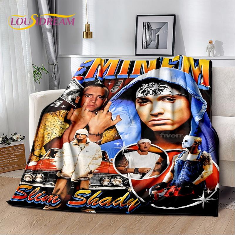 Плед с изображением рэперов Эминема и Тупака 2Pac, Хип-хоп Музыка, Бог Рэпа, Мягкий Плед для Дома, Спальни, Кровати, Дивана, Пикника, Путешествий, Подарок