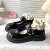 Women's Shoes Round Toe Japanese Style Lolita Female Footwear Off White Gothic Loafers Cute Mary Jane Kawaii With Stylish