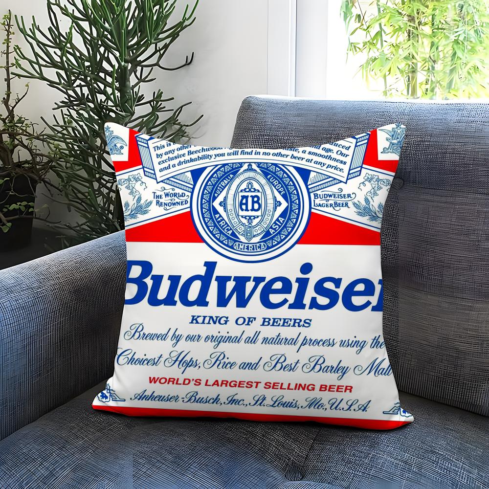 Trendy BBudweisered Cushion Cover Comfortable Reversible Pillow Cover Ideal for Car Sofa Bedroom Beyond