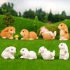 4 Pcs Mini Rabbit Statues Resin Miniature Bunny Figurines Easter Decor Rabbit Sculptures for DIY Crafts Fairy Garden Spring Table Decor