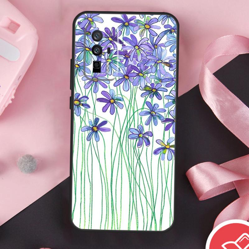 Daisy Watercolor Case For Xiaomi 11T 12T 13T 14T Pro Mi 15 13 14 Ultra POCO X7 Pro X3 X5 X6 F5 F6 F7 Cover