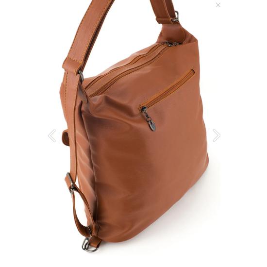 Женская кожаная сумка для мытья спины и рук коричневого цвета