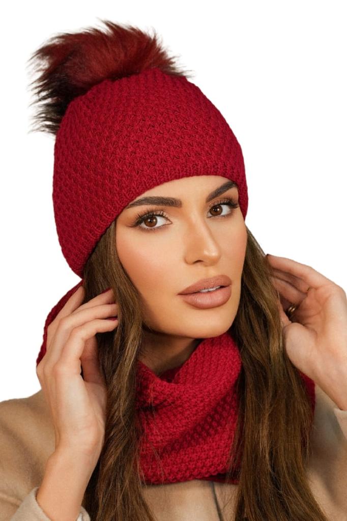 Rubbi Winter Hat and Snood Set, Red