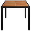 VidaXL Garden Table Wood Top Black 90x90x75 Cm Woven Resin 319897