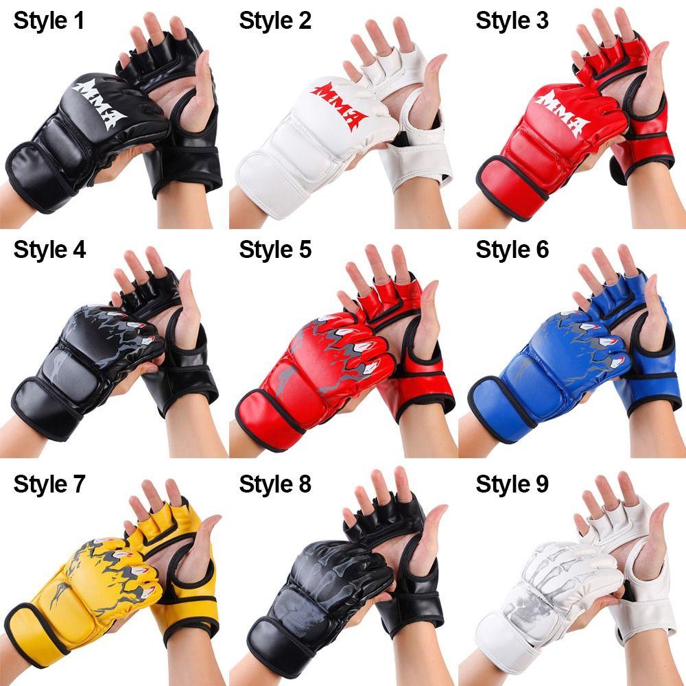 1Pair Professional Training Gloves Kickboxing Gloves for Adult Sanda Boxing UFC Training
