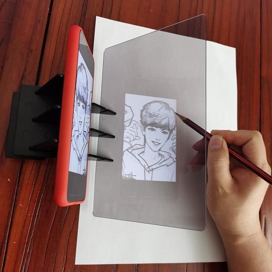 Оптическая доска для рисования Простая в использовании Проектор для обводки и рисования Многофункциональная Двусторонняя доска для рисования изображений для холста, футболок, сумок