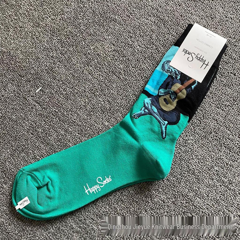 Hippy Happy Мужские Универсальные Хлопковые Носки до Середины Икры Модные