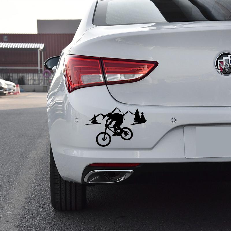 MTB велосипед езда по горной дороге моделирование автомобиля наклейка авто наклейка автомобильные аксессуары