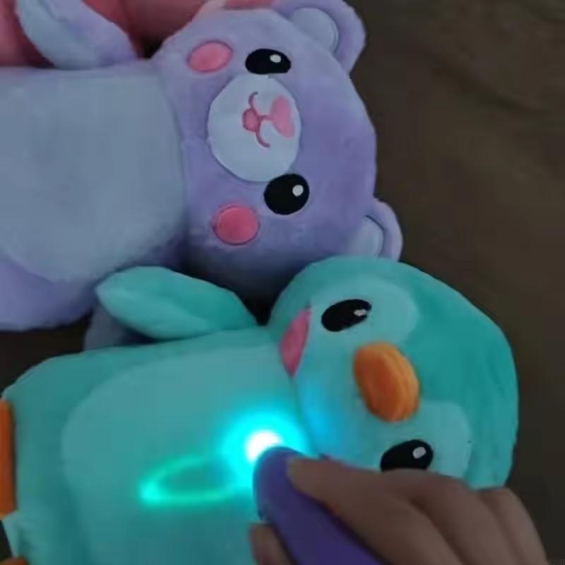 Светящаяся плюшевая игрушка, мягкое животное для детей, с функцией ночника, для компаньона в кровати и в путешествиях, стираемая плюшевая кукла для граффити