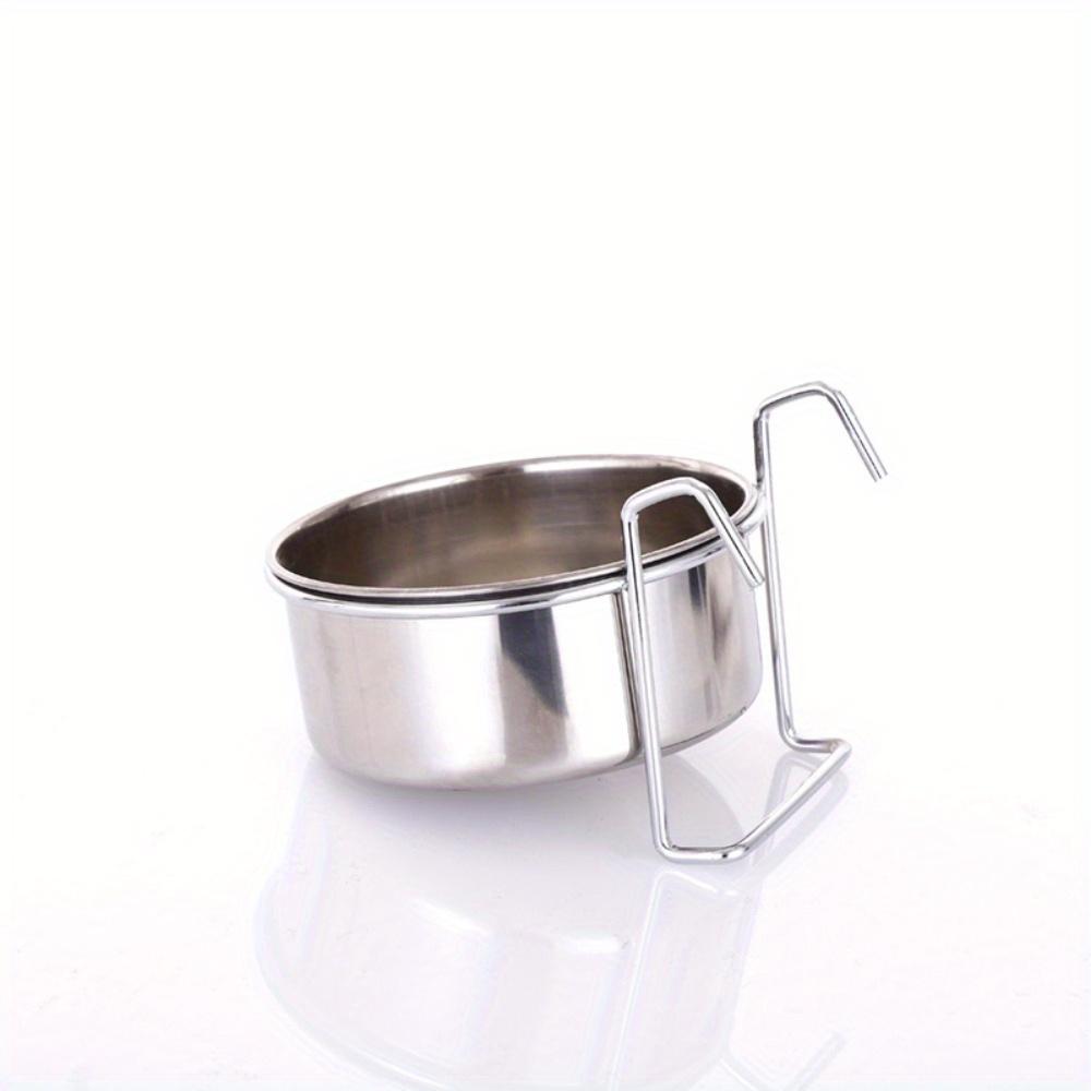 1PC Cat Hanger Cage Cup Stainless Steel Pet Feeding Tools Stationary Dog Bowl Hanging Feeder Dish Travel Food Water Bowls
