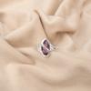 Натуральный аметист драгоценный камень 925 стерлинговое серебро ювелирные изделия циркон обручальное кольцо CZR-8-10