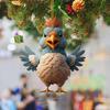 Рождественская елка, украшение в форме курицы, реалистичный внешний вид, мультяшный подвесной кулон, кольцо для ключей от автомобиля, украшение, подарок