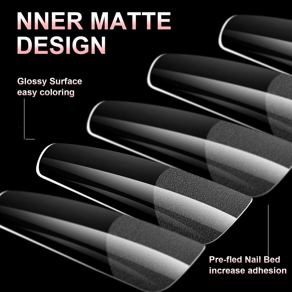 Накладные ногти Alomd/Coffin/Square/Stiletto, прозрачные акриловые накладные ногти, 10 размеров, накладные ногти для самостоятельного наращивания ногтей