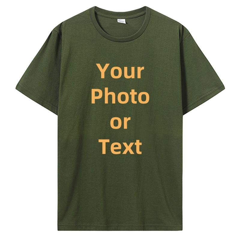 Custom T-shirt Customized Tshirt Personalized T Shirt Diy Print Your Photo Brand Logo TextUnisex Cotton Premium Gift Tees