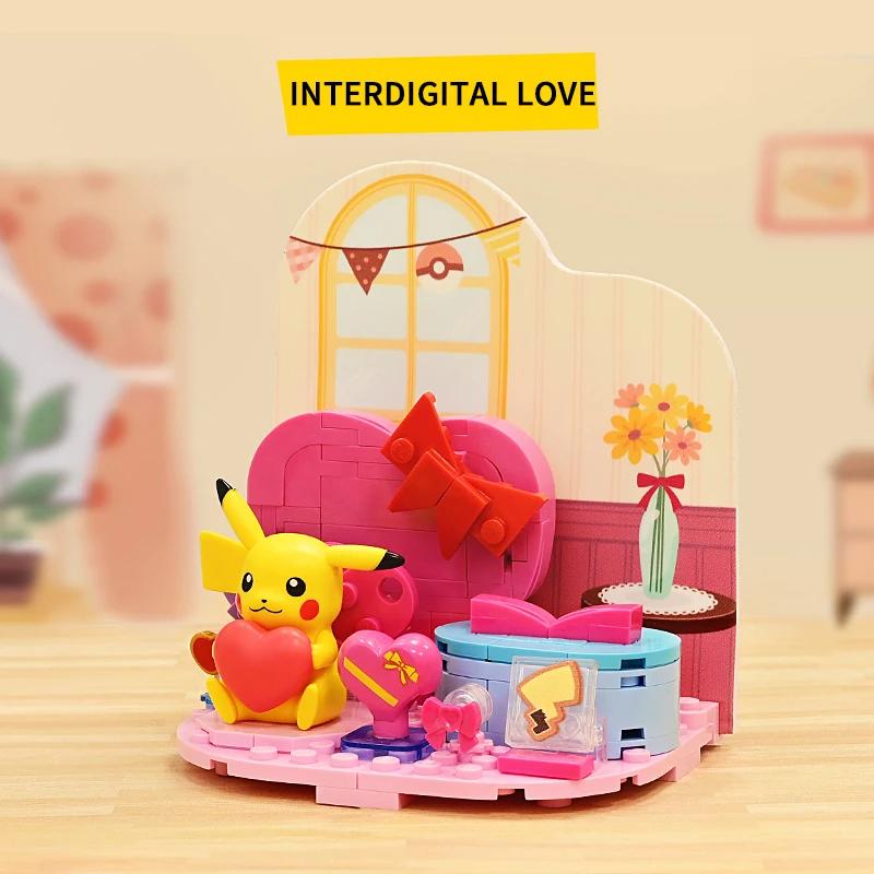 Конструктор Покемон Пикачу Псидак Тема Приморская Вечеринка Модель Сцена Кирпичики Настольные Украшения Коллекционный Дисплей Детские Игрушки