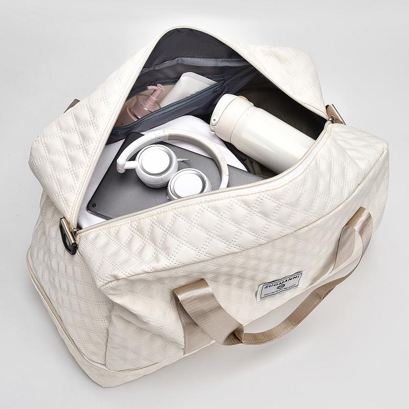 Однотонная дорожная сумка-тоут унисекс на молнии, многофункциональная, с отдельным отделением для обуви, большая вместимость для удобного хранения на открытом воздухе