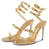 Snake Strap High Heel Sandals Women Summer Ankle Strap Banquet Party Shoes Narrow Band High Heels Ladies Gladiator Sandals