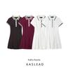 Kaslead New Arrival Women's Clothing Fashion Style Fashion Colored Rib Wide Pleated Dress 2180226