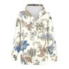 Женская мода повседневная спортивная одежда с цветочным принтом на осень и зиму с длинными рукавами и карманами, куртка-кардиган с капюшоном на молнии, куртка