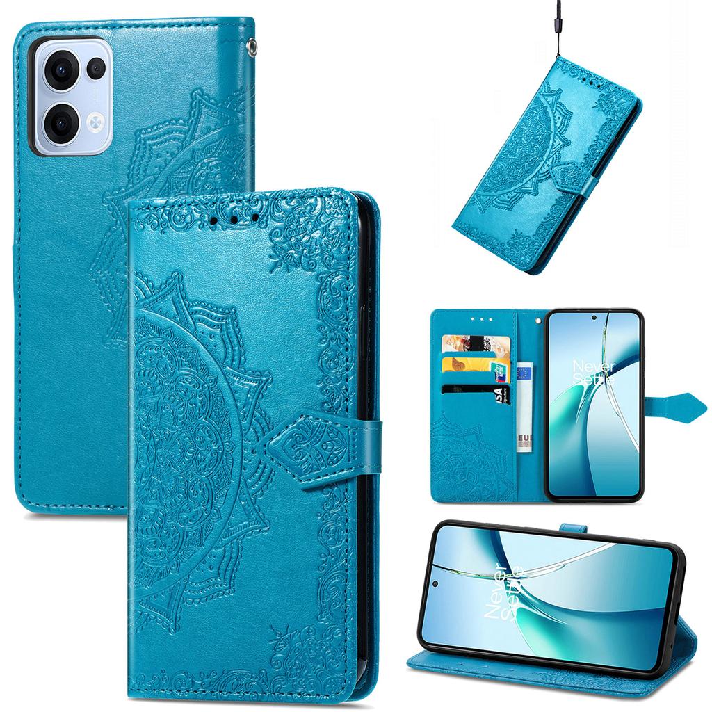 Для Oppo Reno13 5G (Глобальный) Чехол-кошелек с цветком мандалы, кожаный чехол-подставка для телефона