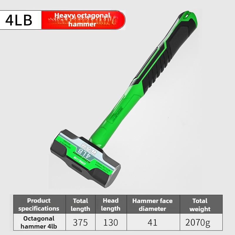 2LB-12LB Sledge Hammer Heavy Duty Octagonal Hammer Multi-functional Construction Wall Remover Hammers High Carbon Steel Tools