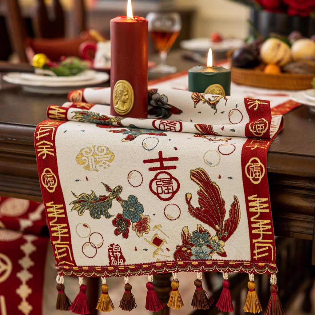 Cotton And Linen Tablecloth Rectangular Round Table Small Fresh Foreign Trade Coffee Table Cover Symmetrical Striped Tablecloth