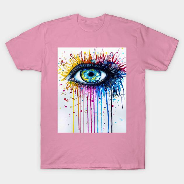 T Рубашка женщин Eye Art Harajuku Печать Кавайи футболка Летний короткий рукав женский футболка Top Tee