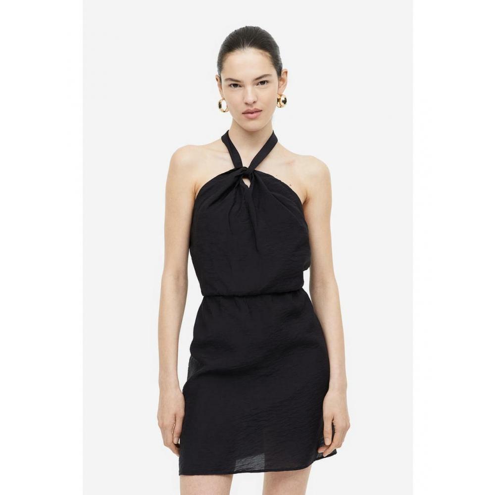 H M Halterneck Dress Black 1177420001