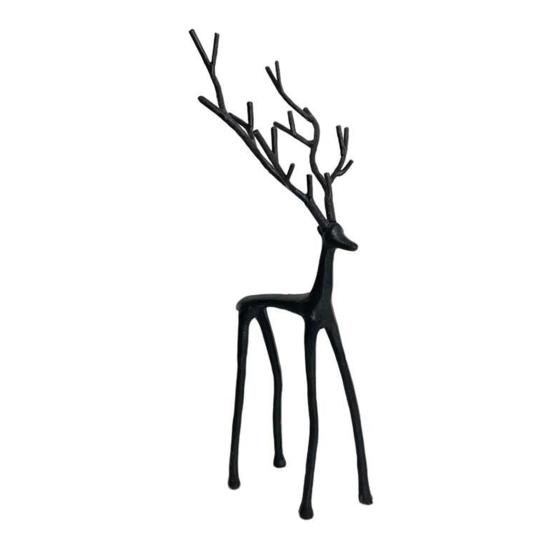 Yousheng Christmas Reindeer Statue Minimalist Artistic Deer Figurine Metal Animal Sculpture Home Office Desktop Decoration Ornament