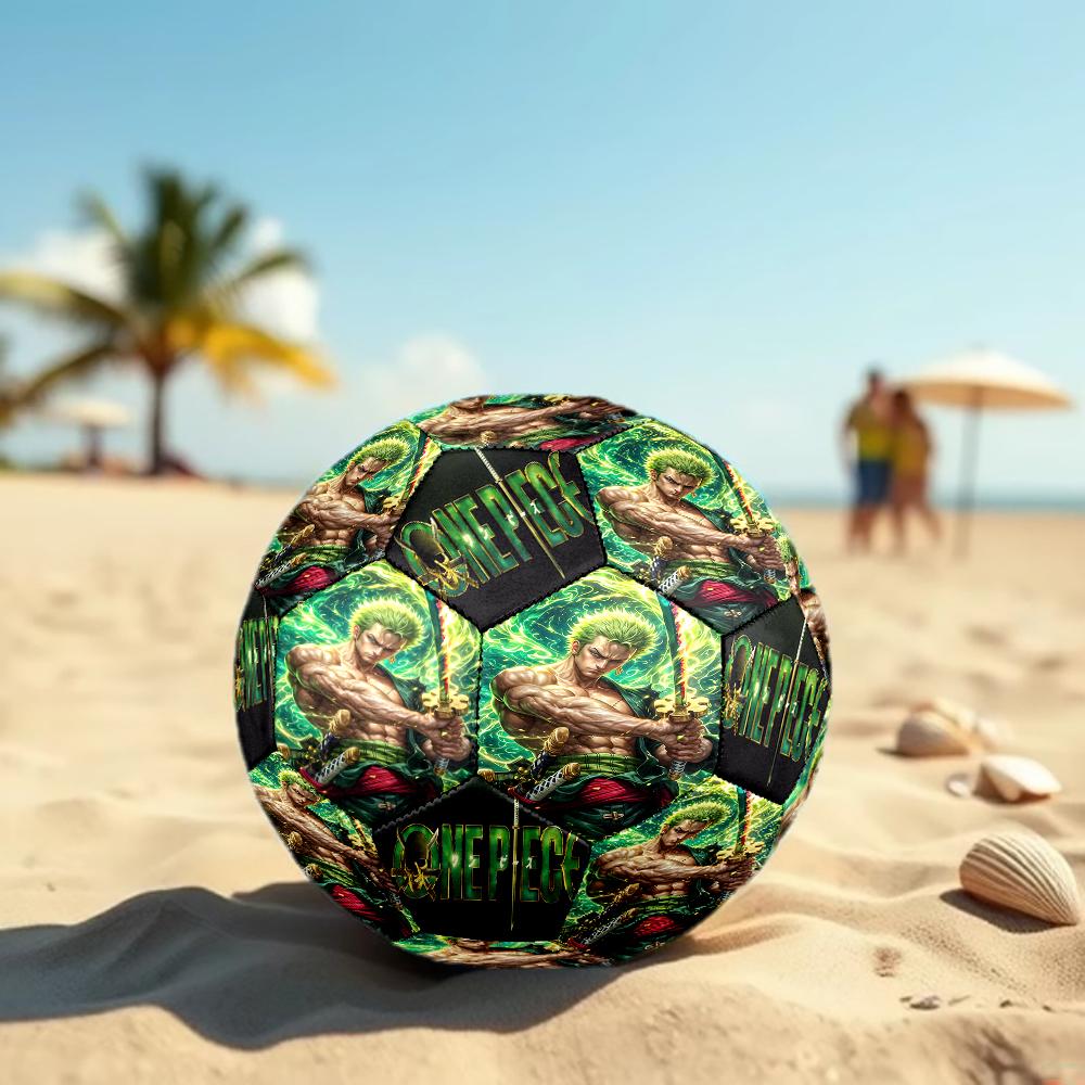 1pc Roronoa Zoro One Piece Football Soccer Ball Size 5 Indoor Soccer Ball Fashion Colorful Backyard Game -Great For Sports Fans Gift HE29