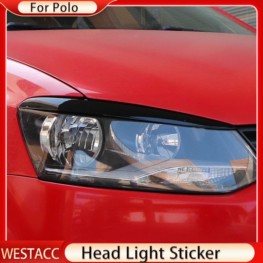 2 шт., автомобильные фары, наклейки для бровей, накладка для Volkswagen VW POLO MK5 2011 2012 2013 2014 2015, аксессуары