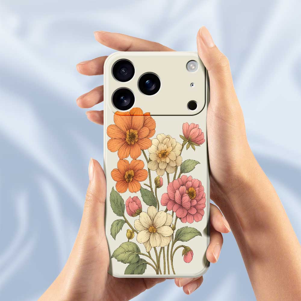 Чехол для iPhone 17 Pro с красивым принтом в виде цветов, ТПУ задняя крышка для телефона с прямыми краями