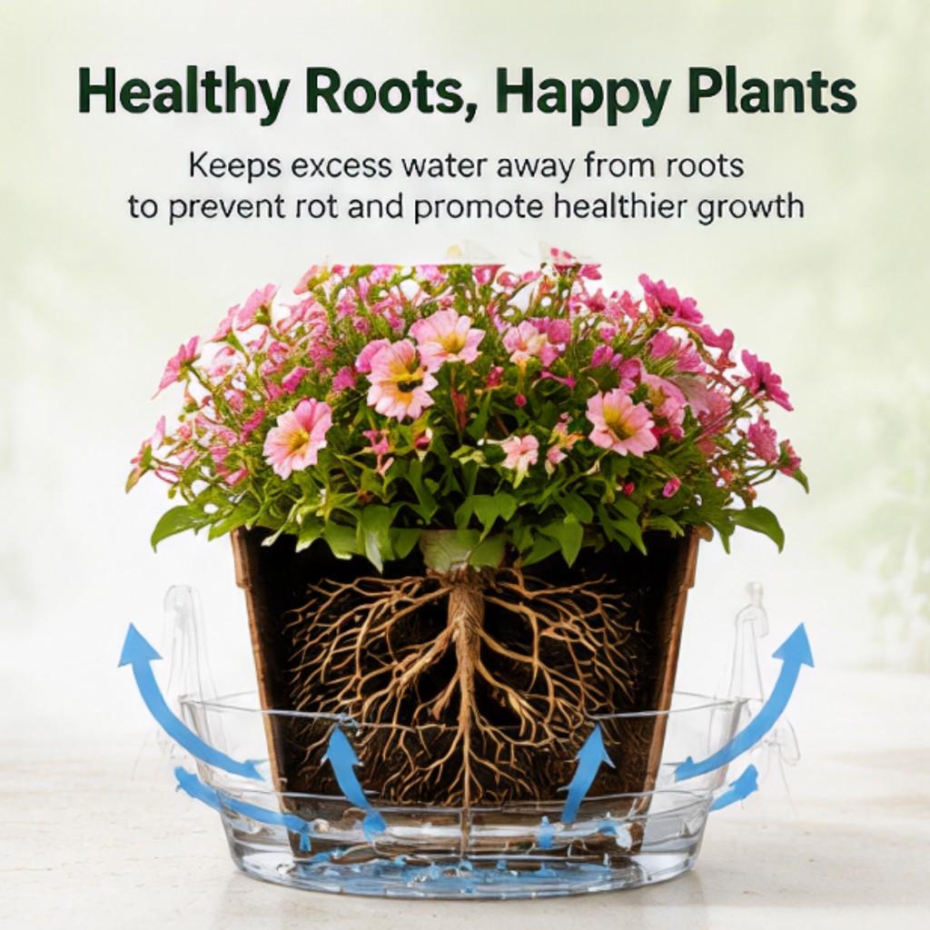 Hanging Basket Water Tray 12 Inch 3 Pack Leakproof Plant Saucer - Quick-Connect Hanging System Drainage Pan for Indoor Outdoor Garden Patio Office