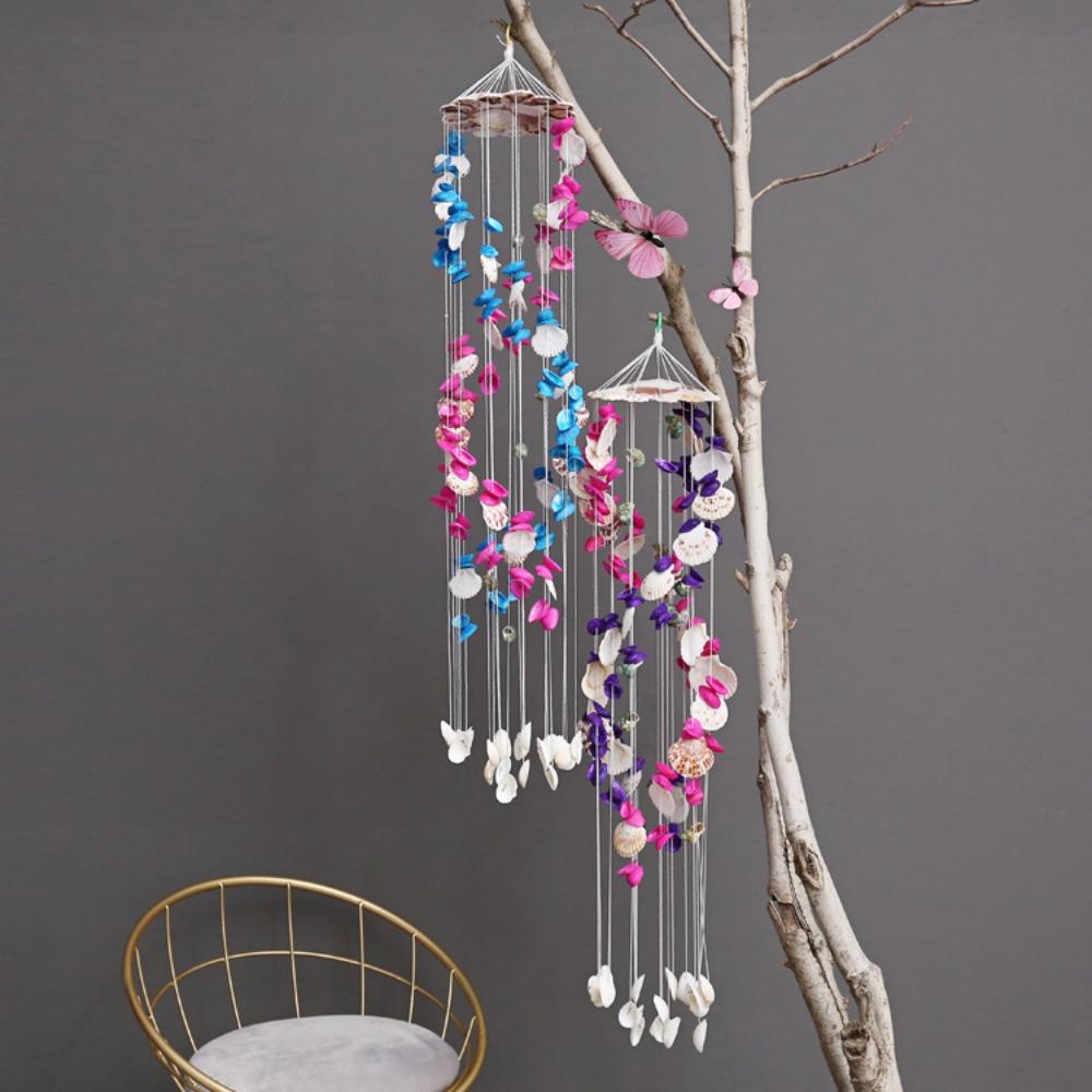 Colorful Shell Wind Chimes Yard Hanging Decor Crafts Gift Hanging Ornament Exquisite Birthday Gifts