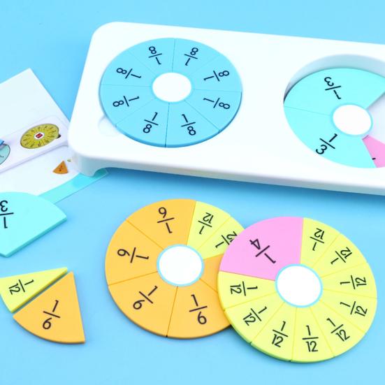 Дети Дробь Головоломка Математические Манипуляции Начальные Студенты Дробь Обучение Учебное Пособие Образовательная Дробь