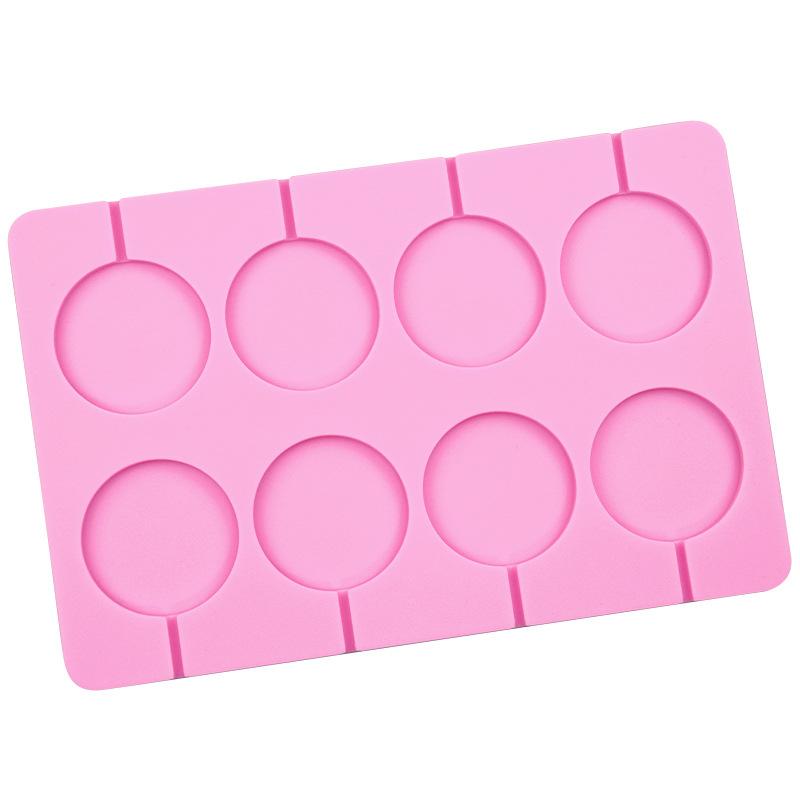 5 см большие круглые силиконовые формы для леденцов, шоколадные конфеты, помадка, сахарные леденцы, торт, печенье, форма для выпечки, 8 отверстий с палочками