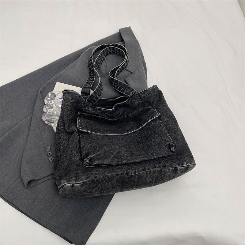 Denim Bag Large Capacity Shoulder Bag Commuter Tote Bag Women's Underarm Bag