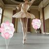 White Balloons Pink Princess Party Supplies Dancing Ballerina  Girl