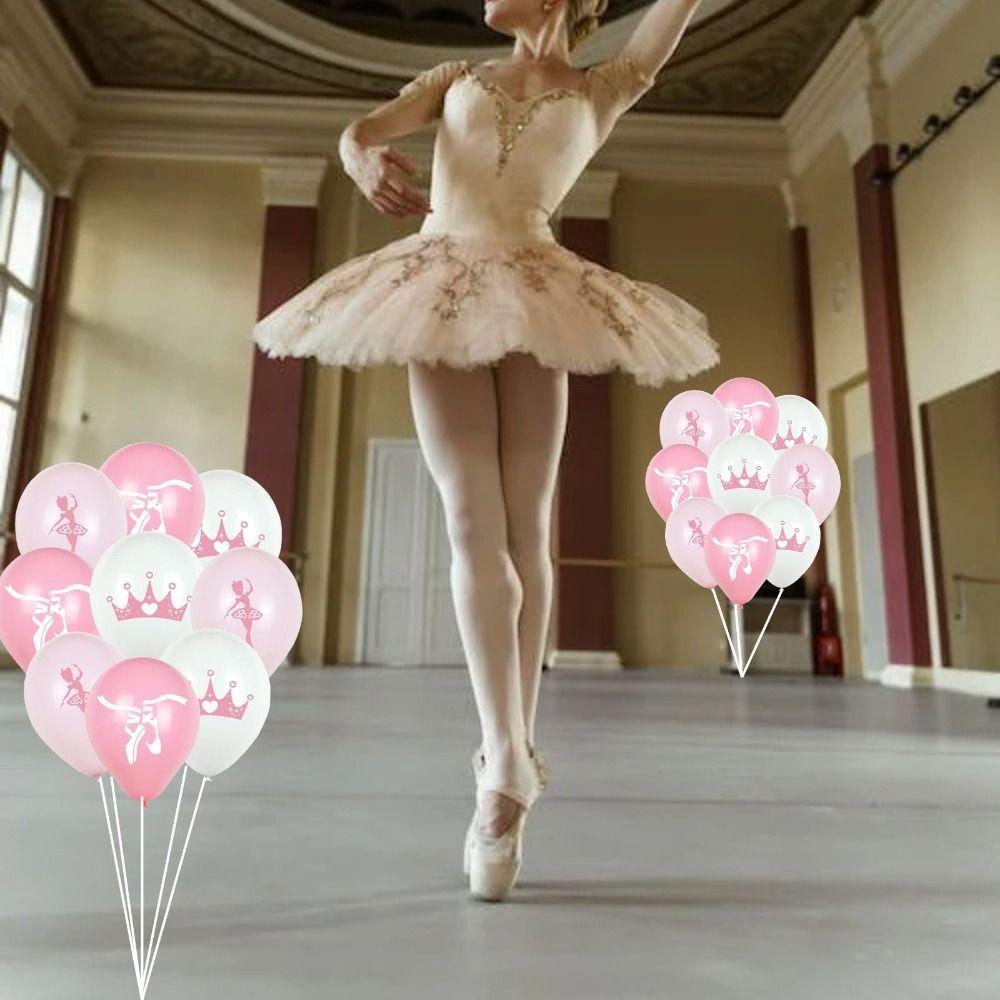 White Balloons Pink Princess Party Supplies Dancing Ballerina  Girl
