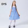 Girl's Blue Gingham Dress Kansas Girl Halloween Fancy Party Dress-up Costume Fairytale Musical Movie Character Cosplay Outfit for Kids