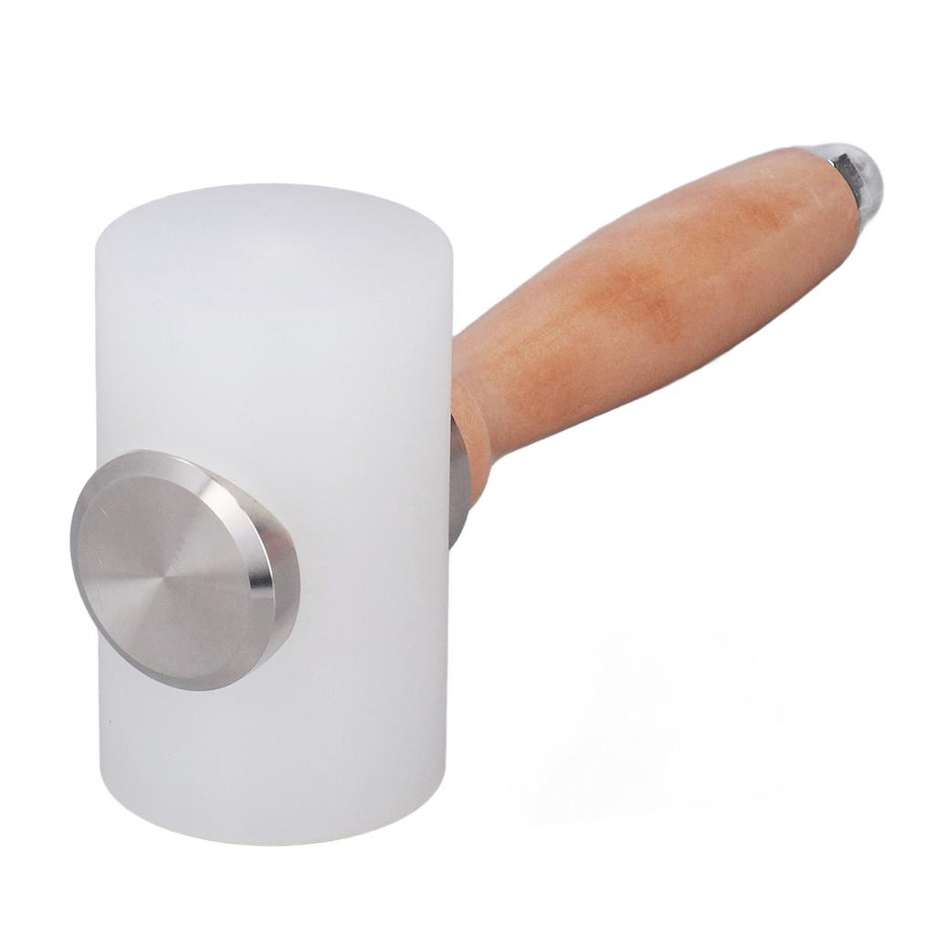 Leather Carving Hammer White T Shaped Nylon Leather Stamping Hammer Wooden Handle DIY Leather Stamp