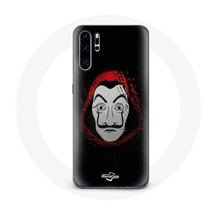 Coque pour Huawei P30 - La casa de papel - Masque - Souple - Noir - Protection