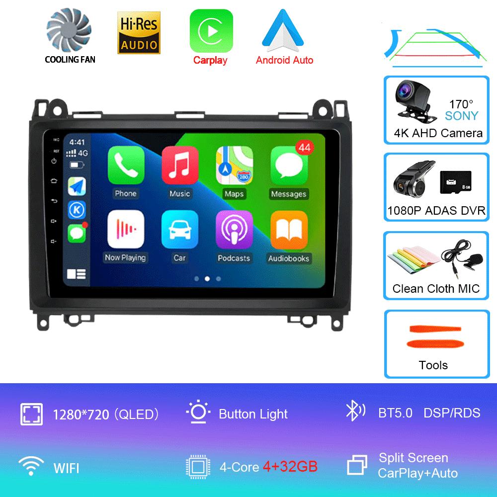 Видеоплеер Android 14 9'' для Mercedes Benz B200 Sprinter W906 W639 AB Class W169 W245 Viano Vito Car Radio Multimedia GPS DVD