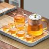 GIANXI Chinese Tea Ceremony Teapot Transparent Glass Flower Teapot Heat-resistant Pu 'er Pot Tea Cup Chinese Kung Fu Tea Set
