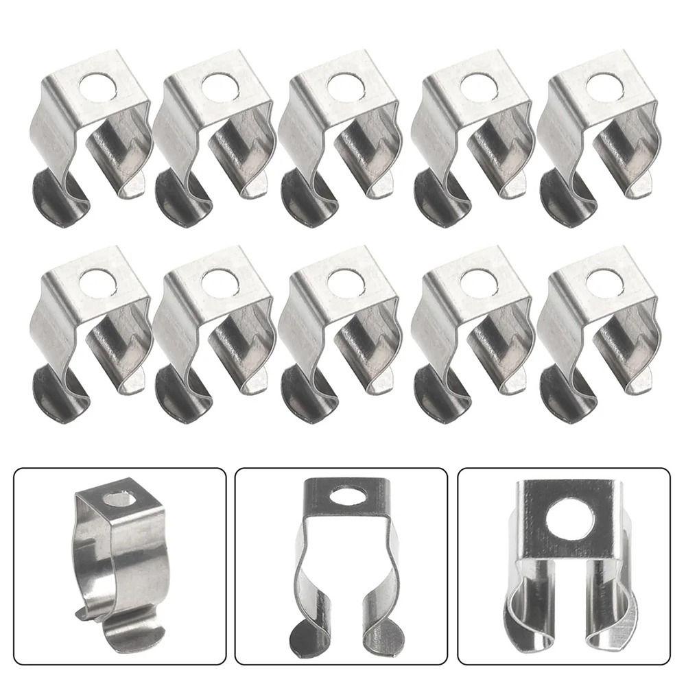 10Pcs Clamp Holders Lamp Tube Clip Heavy Duty Pipes Clamp Spring Terry Clip  for 25mm/32mm Dia Tube