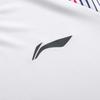 Li-Ning Повседневная футболка с V-образным вырезом и короткими рукавами в стиле колор-блок, унисекс, стандартная - белая AAYV157-2